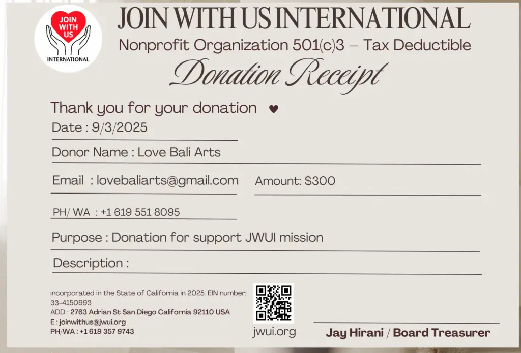 donation love bali arts to jwui 1